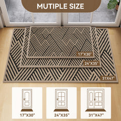 QiCaiJia Front Door Mat side view showing texture
