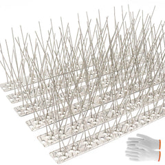 QIEGL Bird Spikes 50 Feet stainless steel uninstalled front view