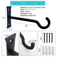 QIEGL heavy duty plant hanger with hooks and screws