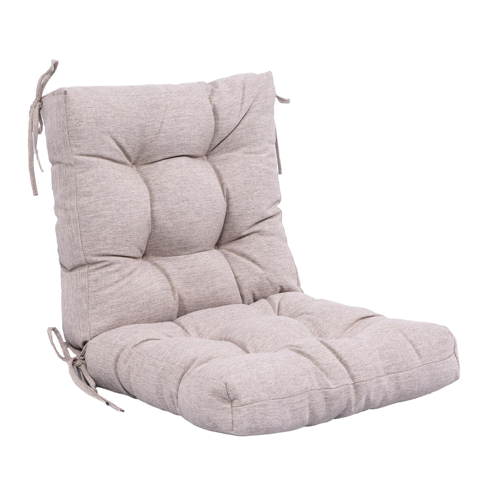 QILLOWAY Outdoor Chair Cushion front view in tan/grey