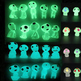 Qingo Miniature Luminous Ghost Tree Elves set in a garden