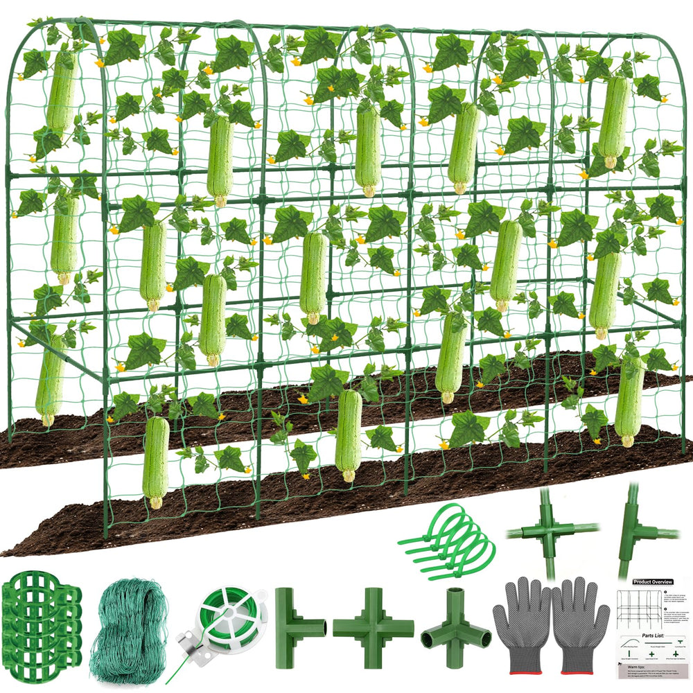 Qinzave Cucumber Trellis U-Shape 67 x 50 inches green model front view