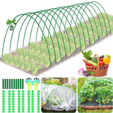 Qinzave Garden Hoops Kit 70 pcs with connectors and gloves