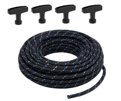 Qishier 100FT pull cord rope with navy black colour and ergonomic handles