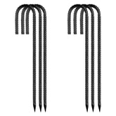 QNLONG 12 Inch J-Hook Rebar Stake black front view