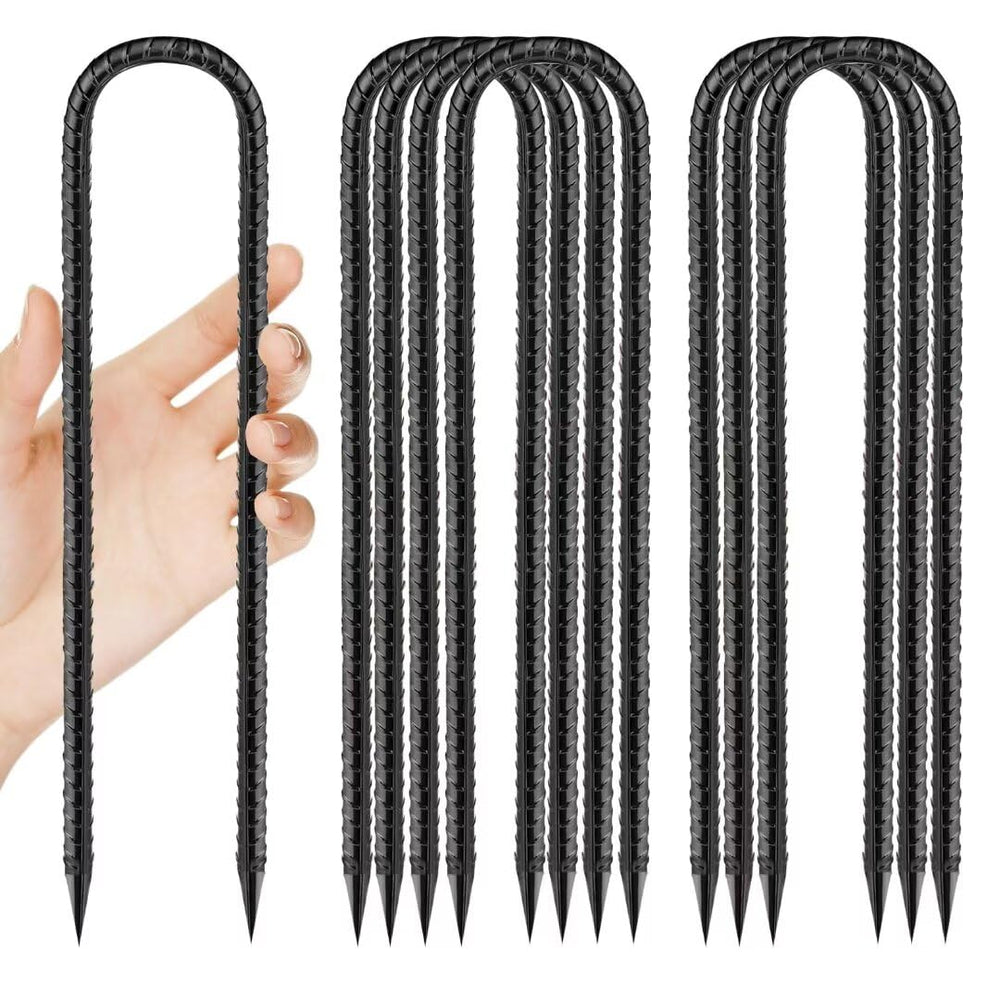 QNLONG Rebar Stakes black coated U-hook from the front