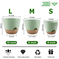 QRRICA plant pots with saucers displayed outdoors