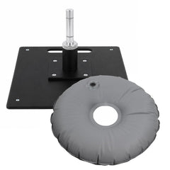 QSUM stainless steel flag base front view with water bag