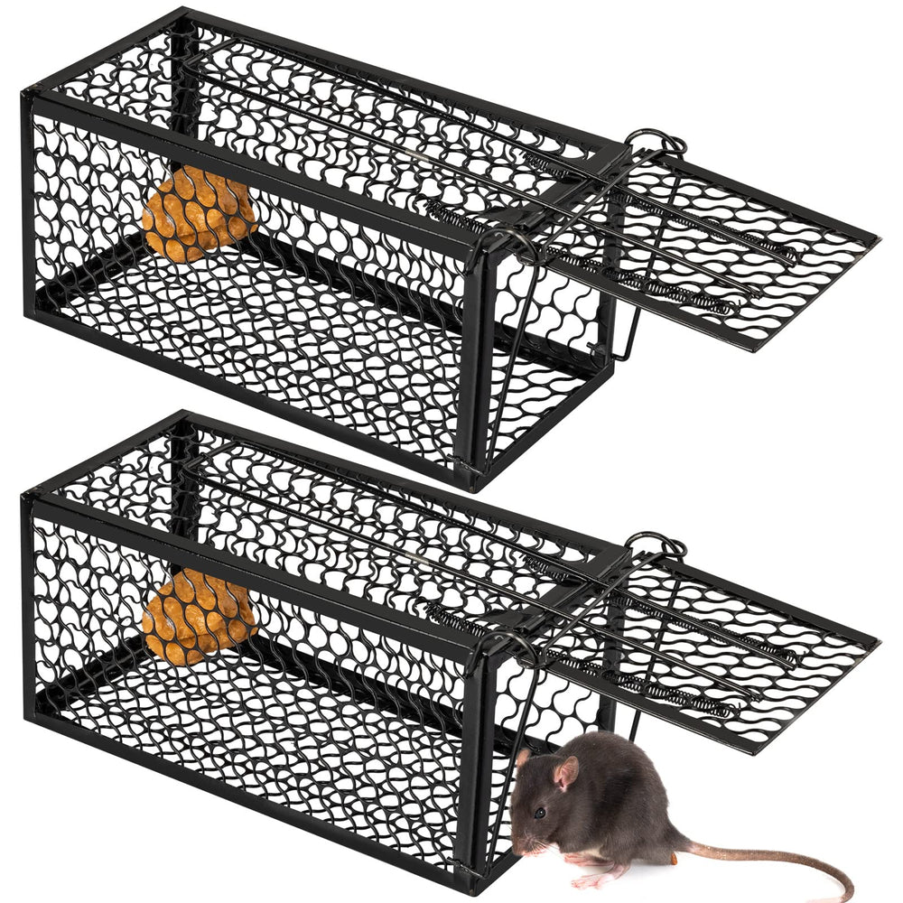 Qualirey live animal cage trap black front view