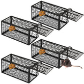 Qualirey Live Animal Cage Trap black model front view