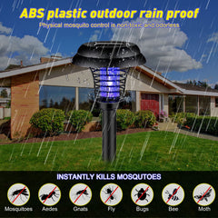 Qualirey Solar Bug Zapper in garden setting