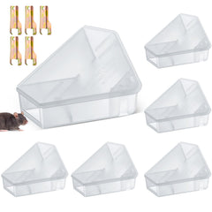 Qualirey triangle mice bait station front view, translucent design