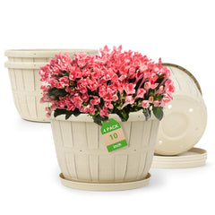 Quarut 10 inch flower pot beige front view