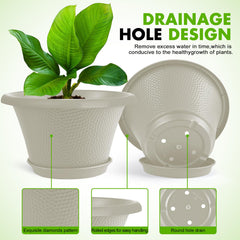 Quarut 12 Inch Flower Pot in Beige - top view