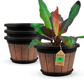 Quarut 16 inch vintage plant pot front view with drainage holes