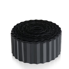 Quibbay Metal Corrugated Garden Edging 4 inches x 50 feet in black