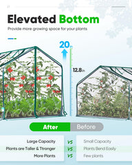 Quictent Mini Greenhouse side view showing zipper doors