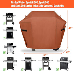 QuliMetal 51 Inch Grill Cover side view with handles