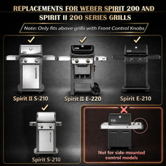 QuliMetal Burner Tubes for Weber Spirit 200, crossover burner view