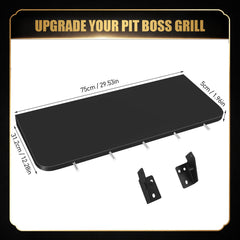 QuliMetal Foldable Front Shelf side view with grill setup