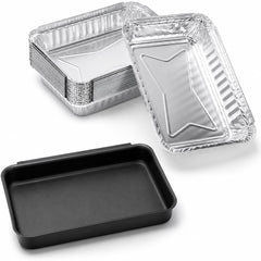 QuliMetal grease catch pan front view with disposable liner