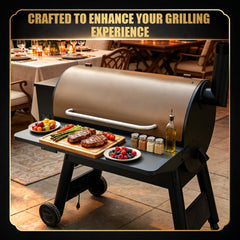 QuliMetal Grill Folding Shelf folded down for storage