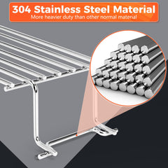 QuliMetal warming rack dimensions, 25" x 3.15" and 22" x 5"