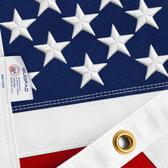 QUOFAD 5x8 American Flag front view with embroidered stars