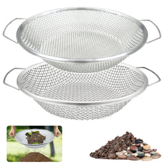 QUTIING Soil Sifter Set 2PCS with 1/8 inch and 1/4 inch mesh