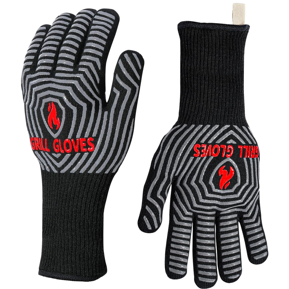 QUWIN BBQ Gloves front view showing heat resistance features