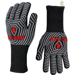 QUWIN BBQ Gloves front view showing heat resistance features