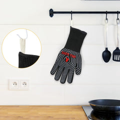 QUWIN BBQ Gloves hanging on a kitchen hook