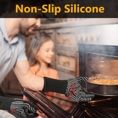 QUWIN BBQ Gloves in use while grilling