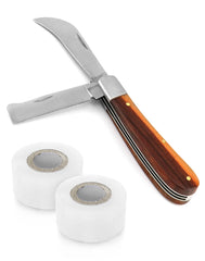 QWORK Gardening Grafting Cutter stainless steel blade and wooden handle