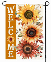 RABUSOFA 12x18 Fall Garden Flag orange sunflower double-sided view