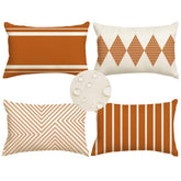 RABUSOFA 12x20 inch outdoor pillow cover in rust and beige