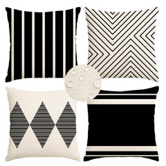 RABUSOFA outdoor pillow cover set of 4 in black and beige