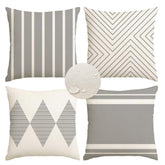 RABUSOFA Outdoor Pillow Covers set of 4 in grey and beige