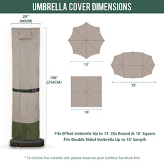 Rachmi Umbrella Cover showing drawstring and Velcro Straps
