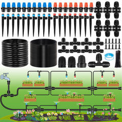 Rafow 240FT Drip Irrigation System Kit with black tubing