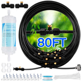 Rafow 80FT patio misters kit with brass nozzles and water filter