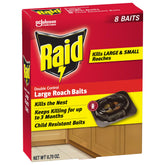 Raid Double Control Large Roach Baits packaging front view