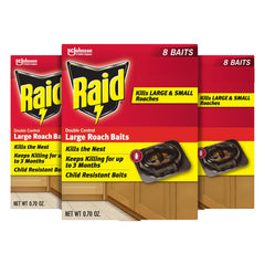 Raid Double Control Large Roach Baits packaging front view