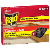 Raid Double Control Small Roach Baits packaging front view