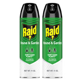 Raid House & Garden Bug Killer Spray front view, 11 oz can