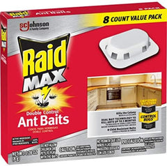 Raid Max Double Control Ant Baits on a kitchen counter