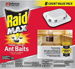 Raid Max Double Control Ant Baits packaging front view