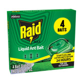 Raid Outdoor Liquid Ant Bait 4 Count packaging front view