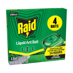 Raid Outdoor Liquid Ant Bait 4 Count packaging front view