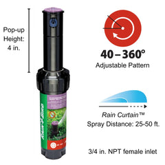 Rain Bird CP5000NP Non-Potable Rotor showing adjustable arc feature